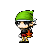 Thief in a green hood holding a Maple Claw